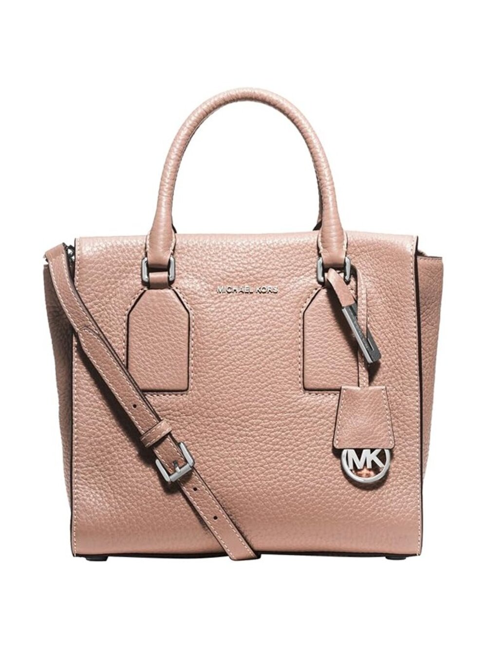 Michael Kors Selby Ballet Medium Satchel Bag Leather Handbag Zip Pink Purse NEW